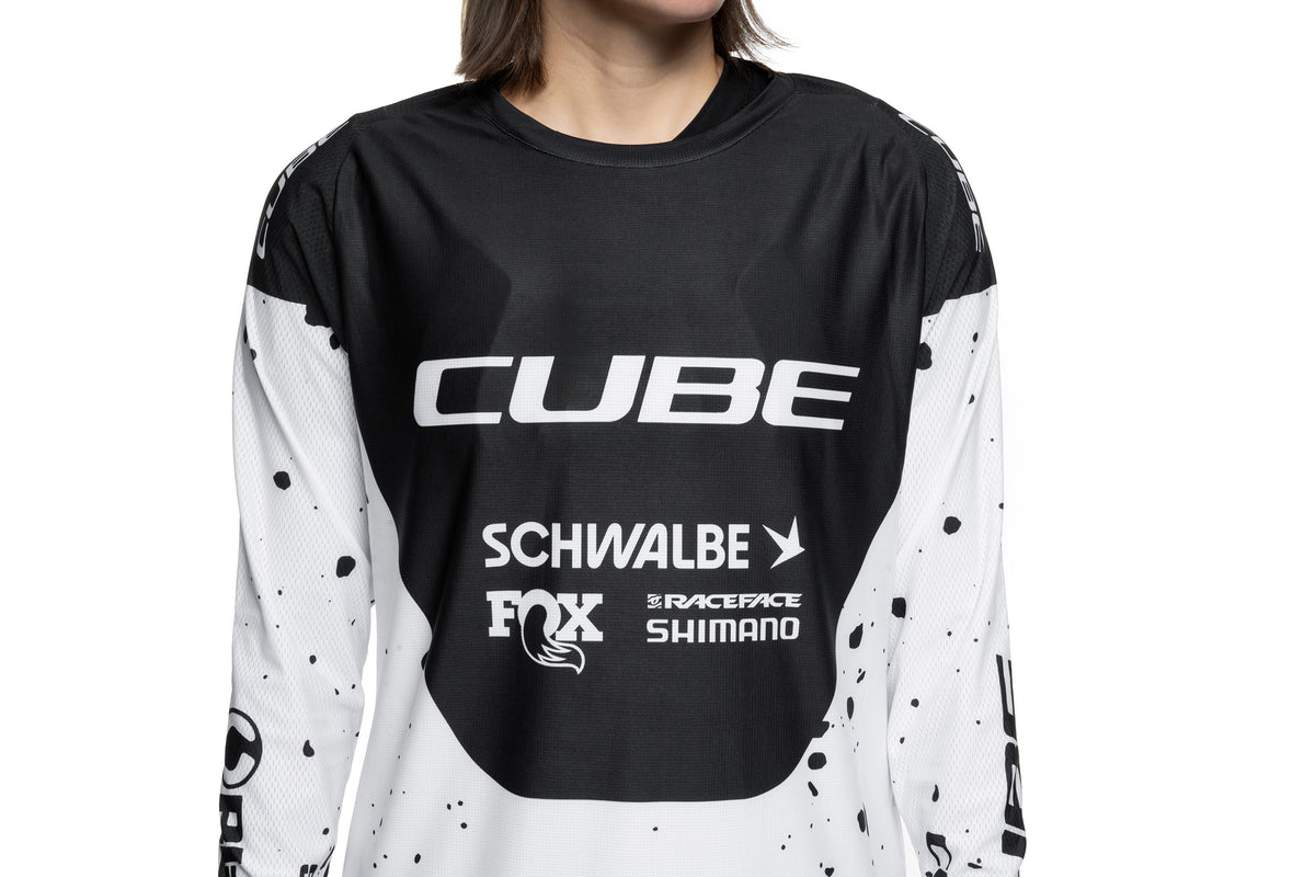 Tricou CUBE MTB WS x Factory Racingl/S Black/White