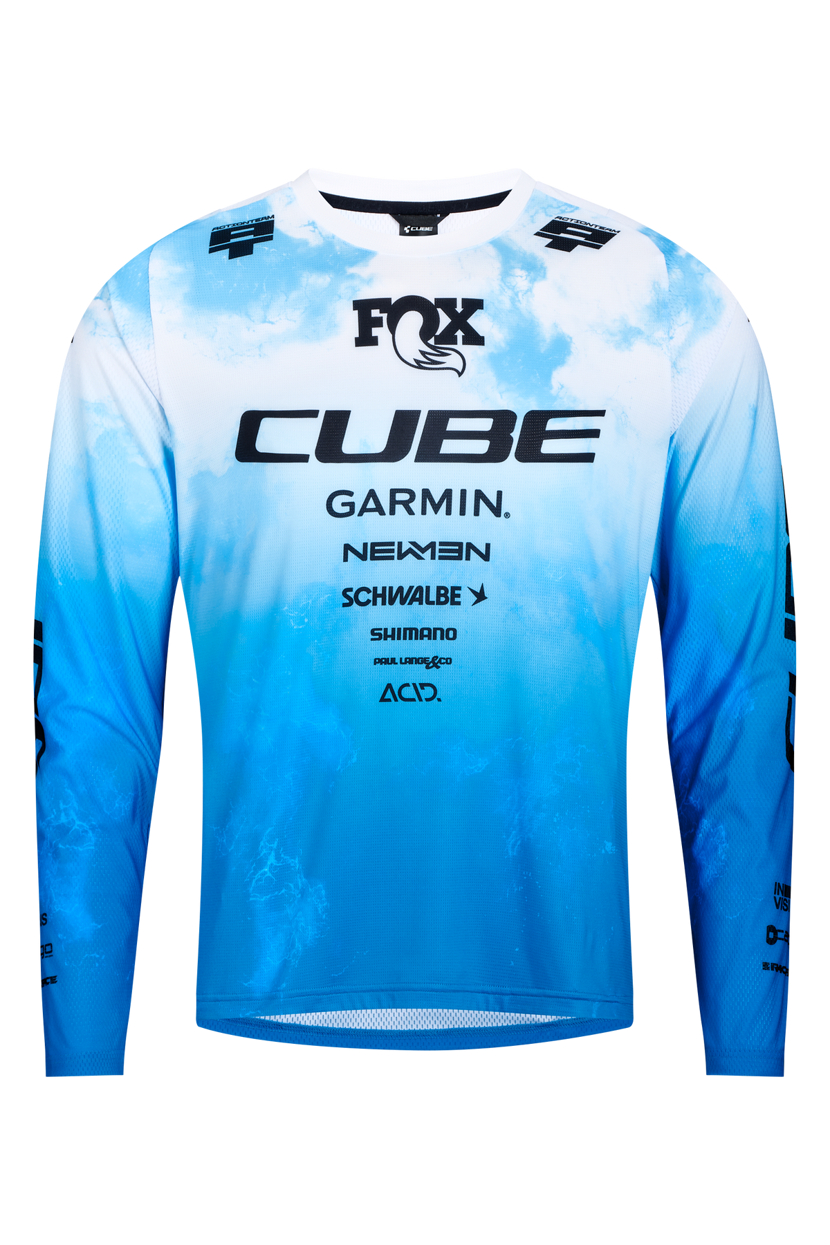 Tricou CUBE MTB x Actionteam L/S Blue/White