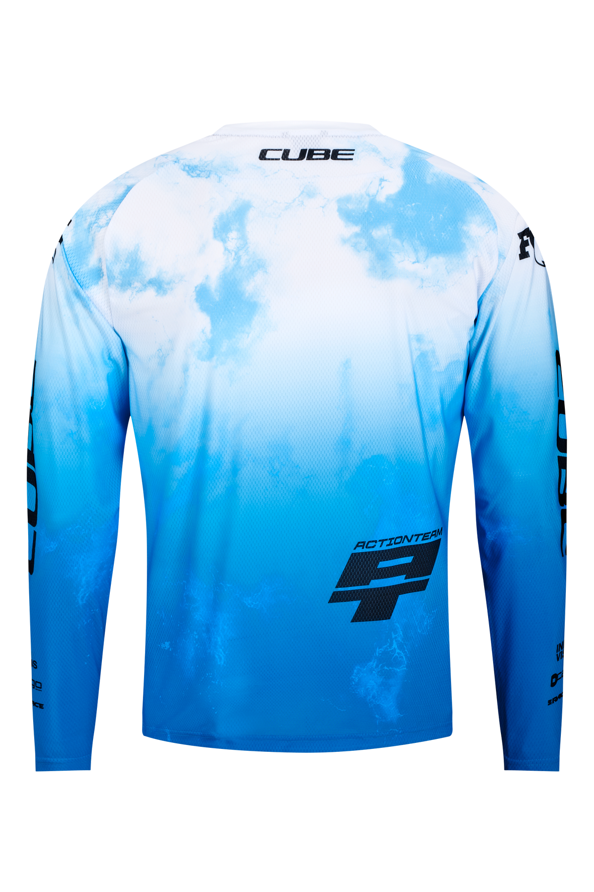 Tricou CUBE MTB x Actionteam L/S Blue/White
