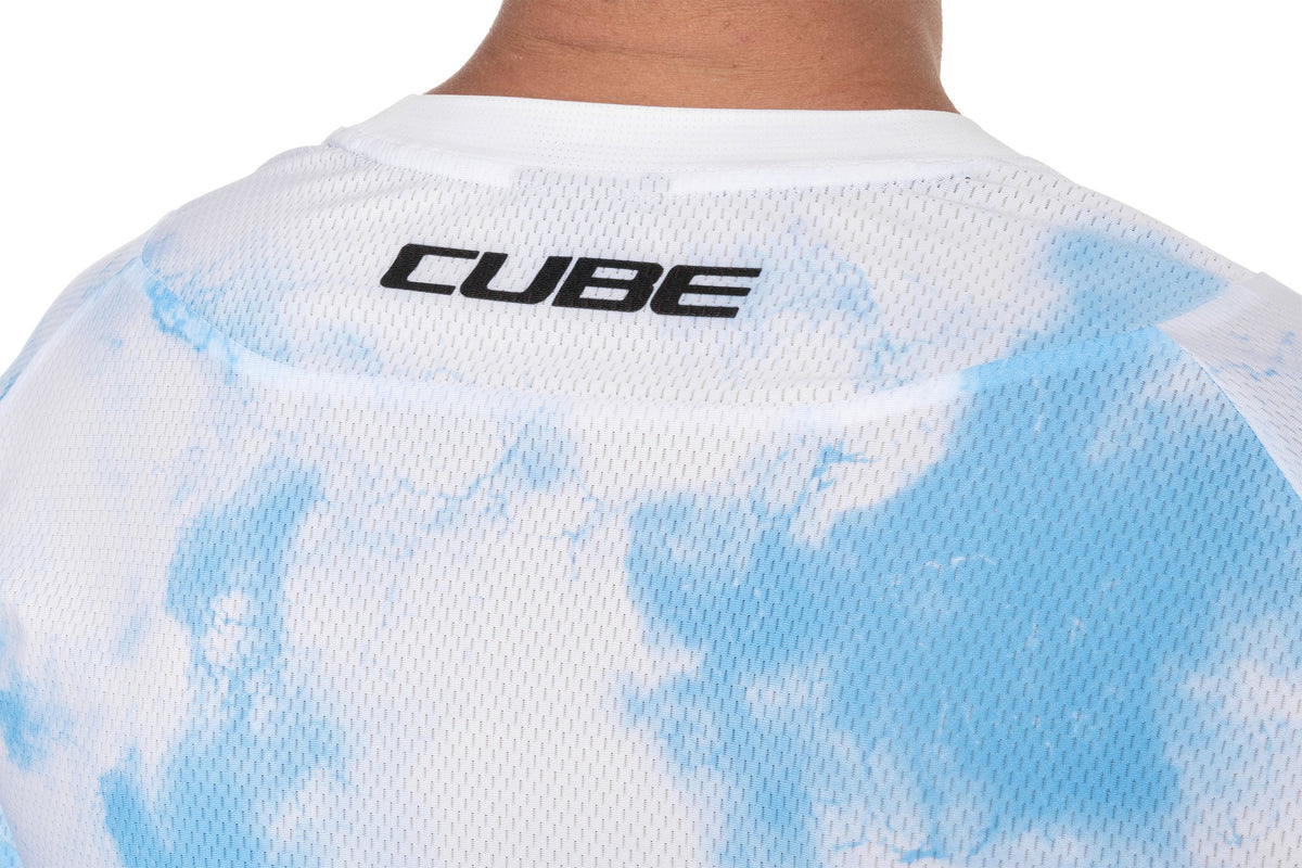 Tricou CUBE MTB x Actionteam L/S Blue/White
