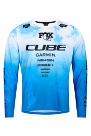Tricou CUBE MTB x Actionteam L/S Blue/White