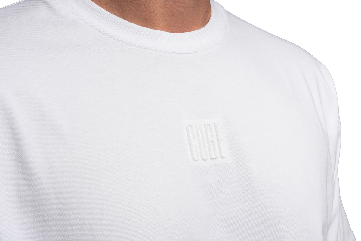 Tricou CUBE Organic T-shirt Embossed Gty Fit White