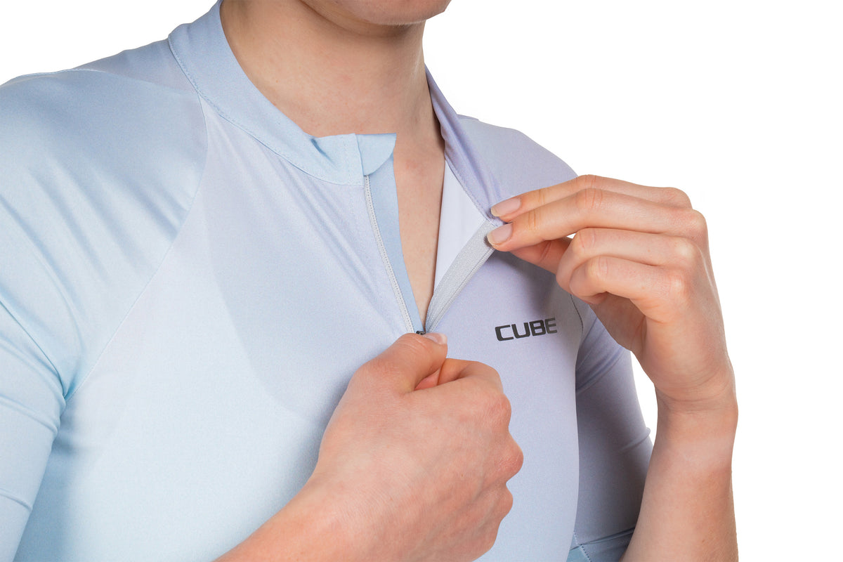 Tricou CUBE Road/Xc WS S/S Blue Purple
