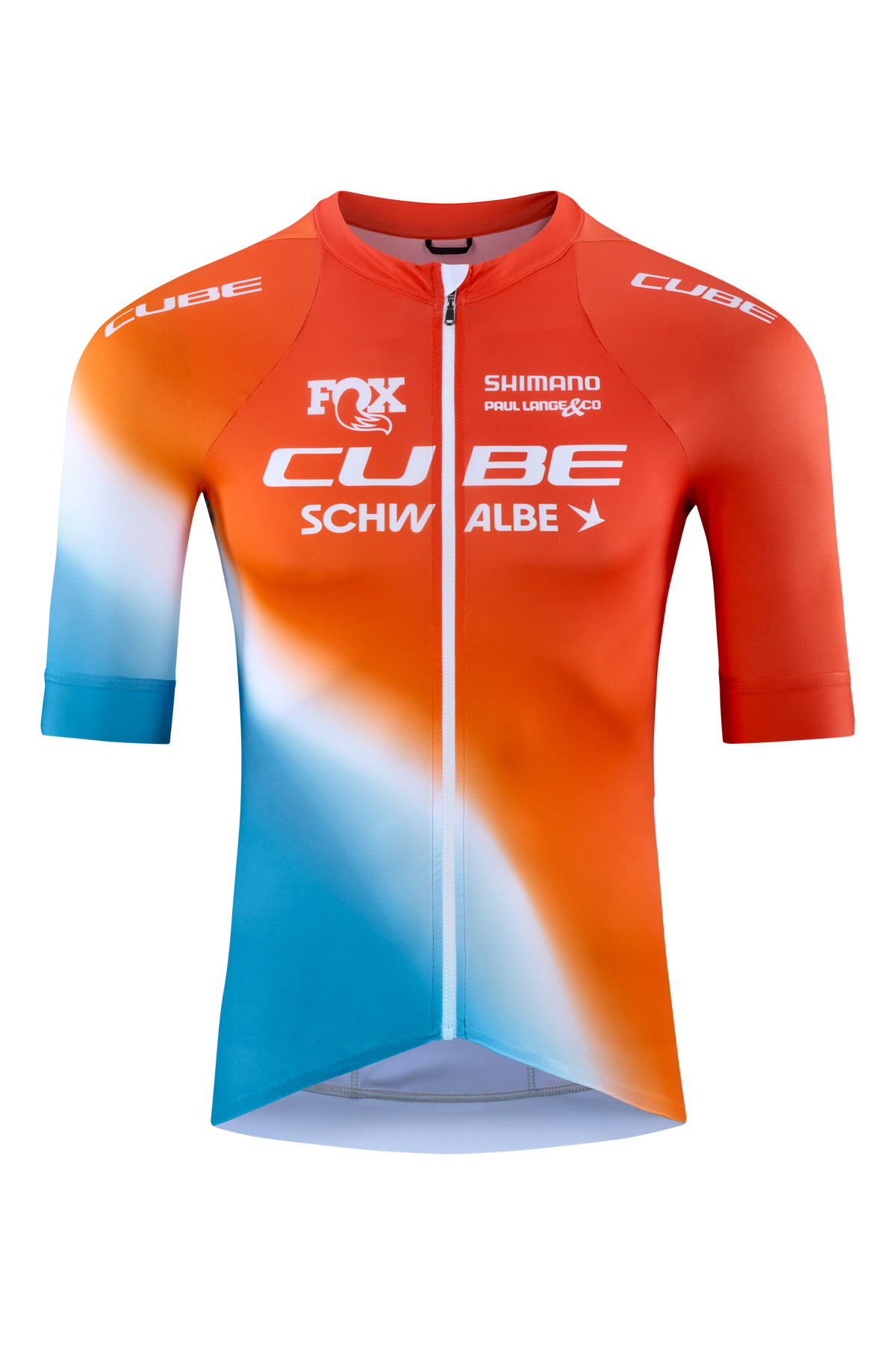 Tricou CUBE Road/Xc x Factory Racing S/S White/Blue/Red