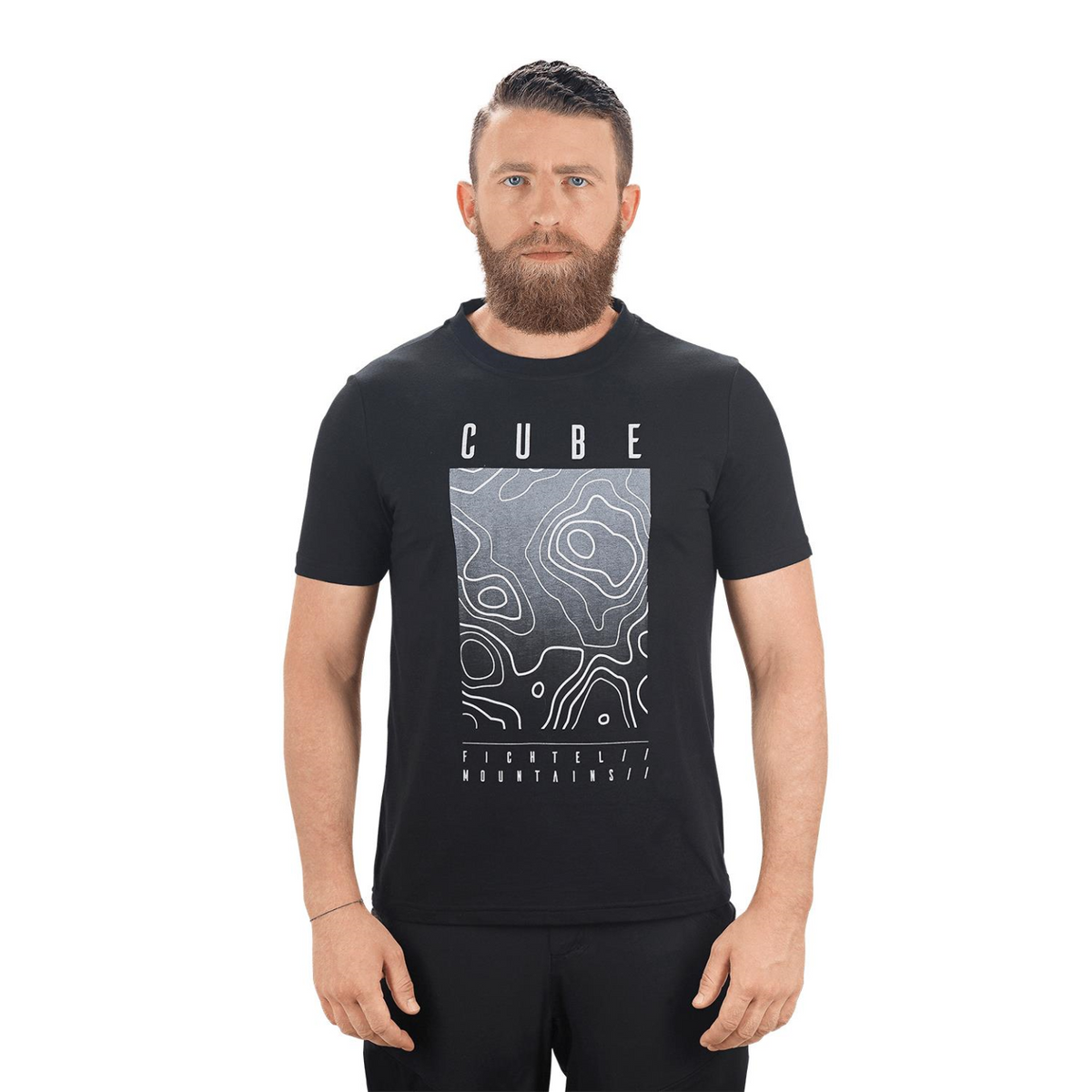 Tricou CUBE T-shirt Fichtelmountains Negru