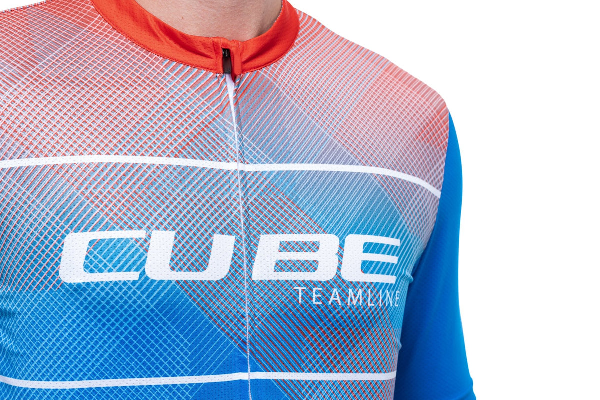 Tricou CUBE Teamline CMPT S/S White/Blue/Red