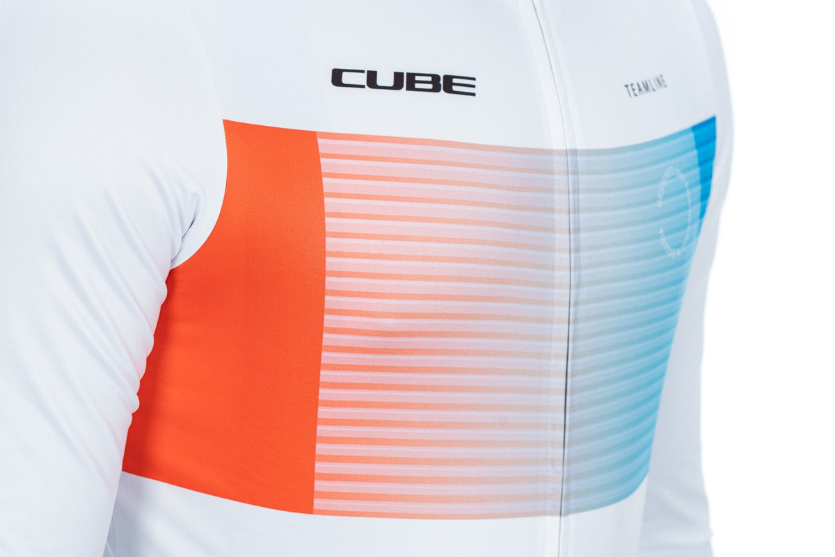 Tricou CUBE Teamline L/S White/Blue/Red