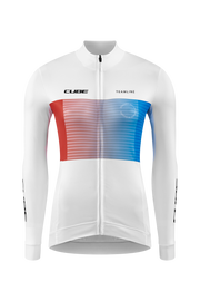 Tricou CUBE Teamline WS L/S White/Blue/Red