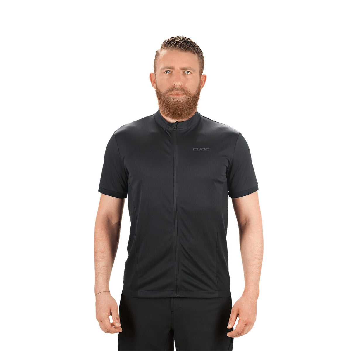 Tricou CUBE Tour Core Jersey Full Zip S/S Black