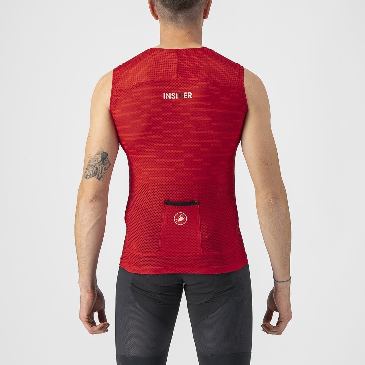 tricou fara maneci pentru antrenamente la interior castelli insider rosu m 1