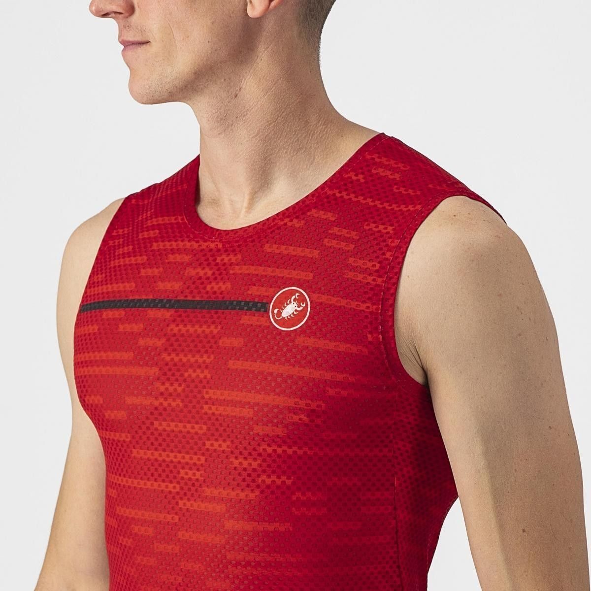 tricou fara maneci pentru antrenamente la interior castelli insider rosu m 4