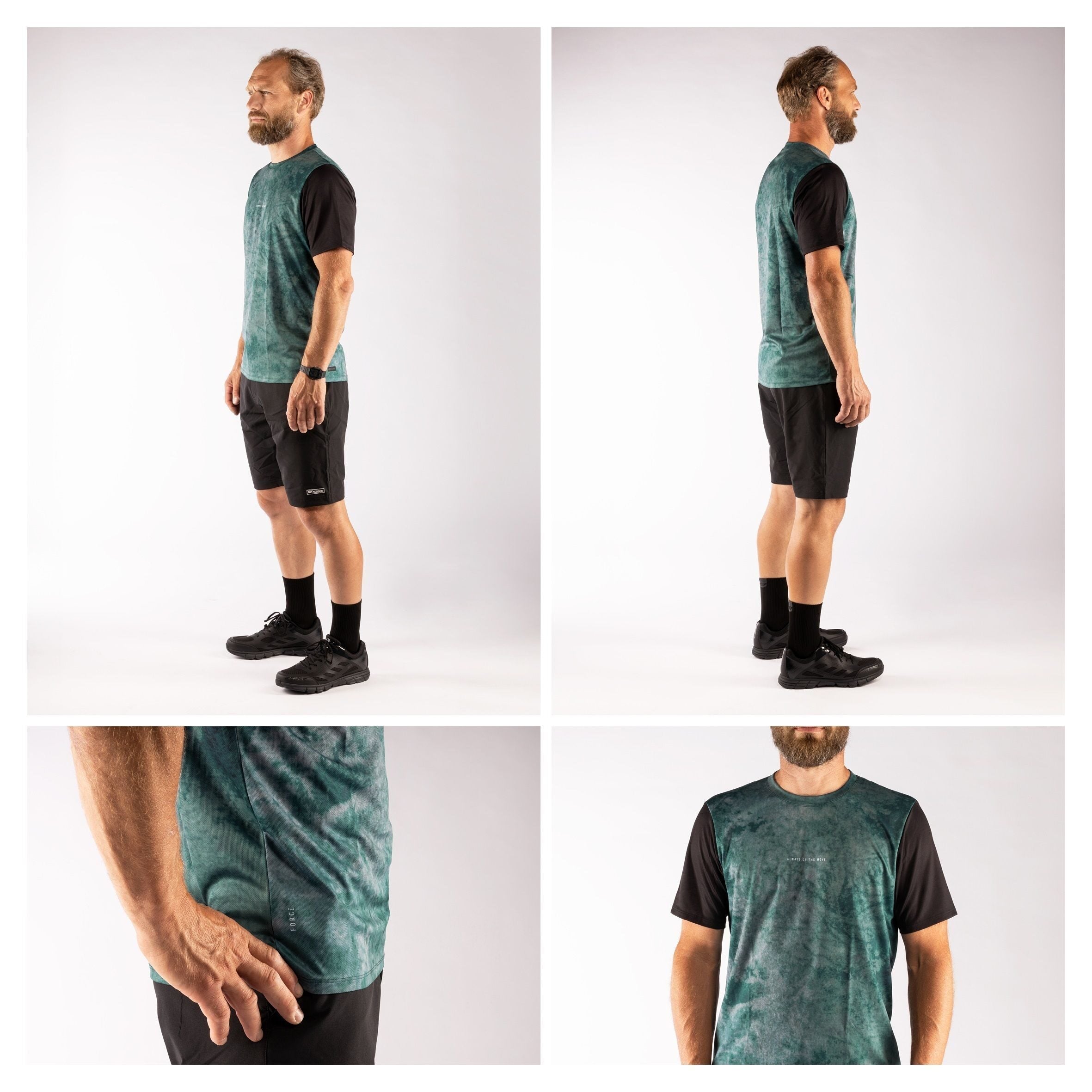 tricou force mtb move maneci scurte verde inchis l 2