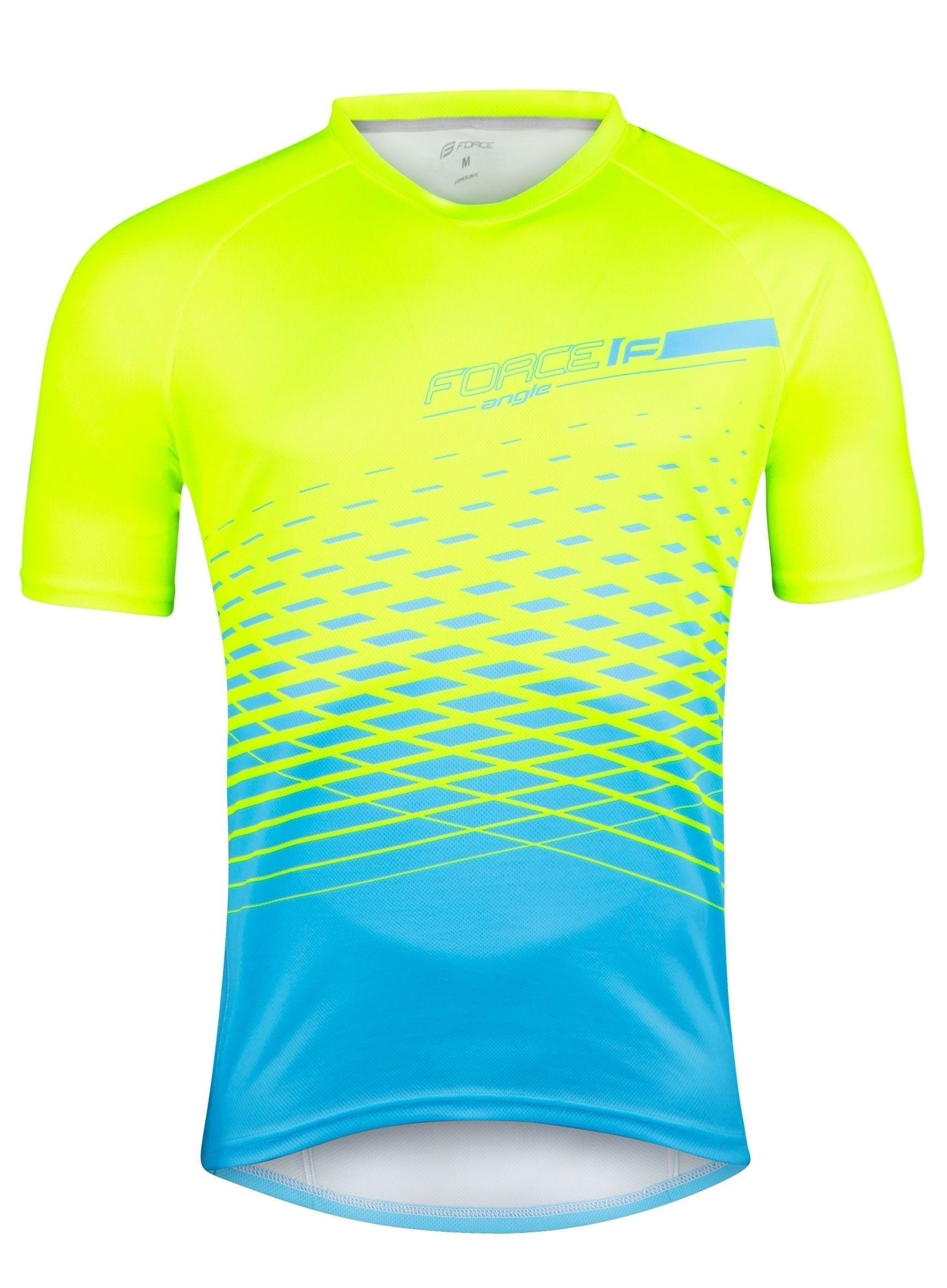 tricou maneca scurta force mtb angle albastru fluo 4xl 3