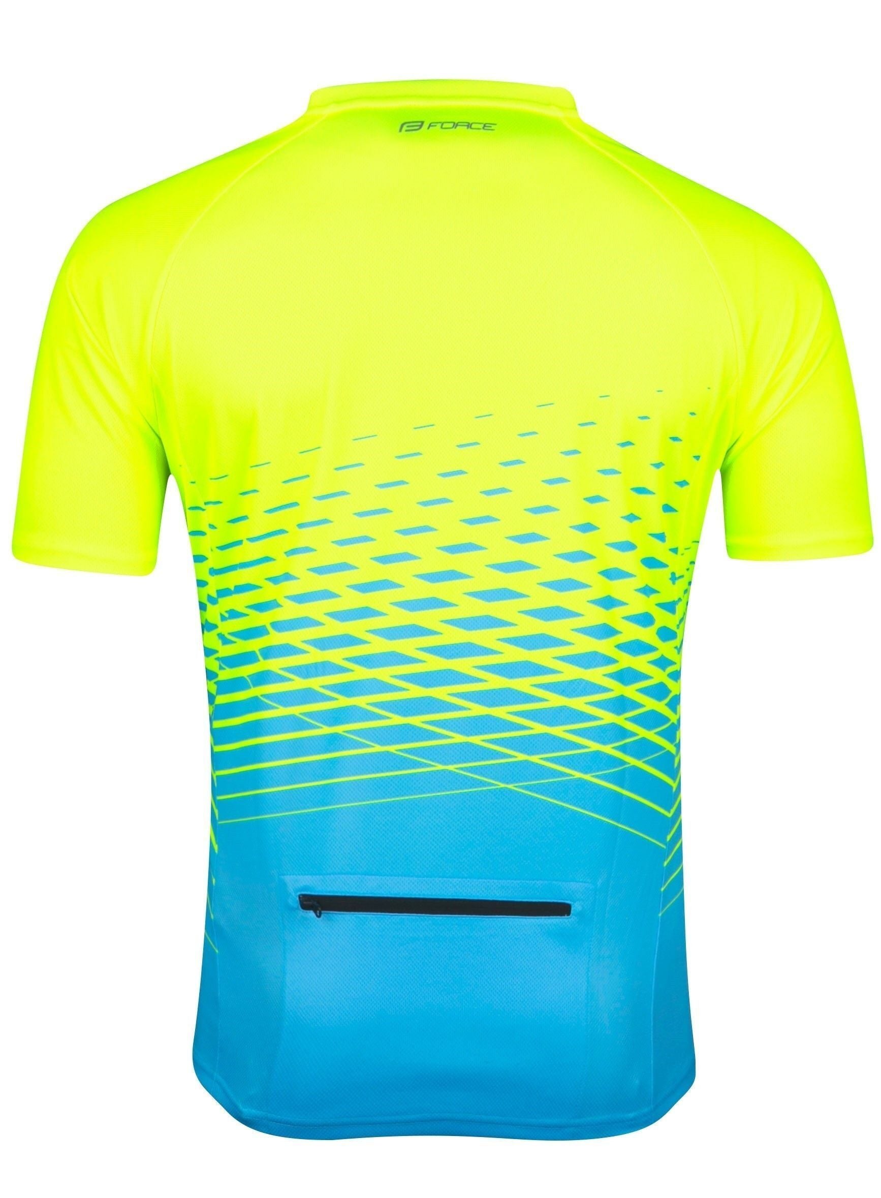 tricou maneca scurta force mtb angle albastru fluo 4xl