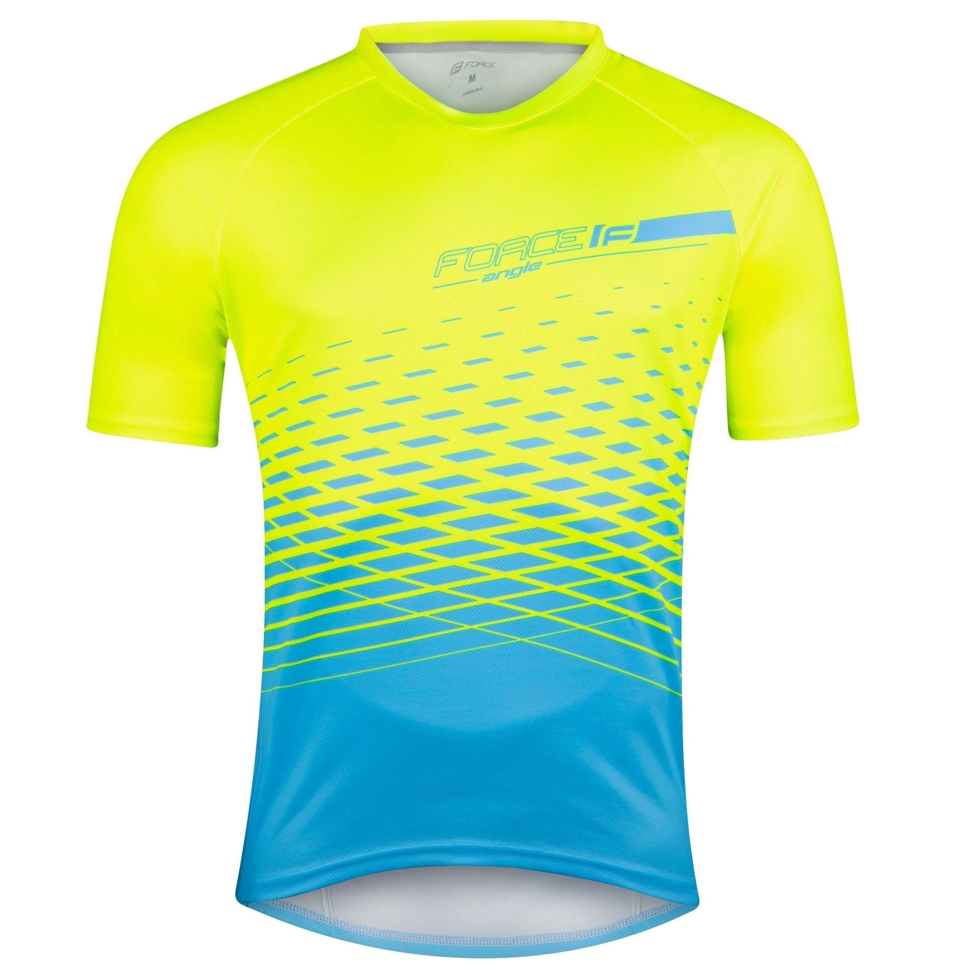 tricou maneca scurta force mtb angle albastru fluo xl