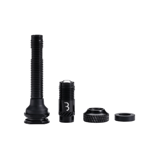 Valve tubeless BBB Valve CoreCap aluminiu negru 40mm set 2 bucati