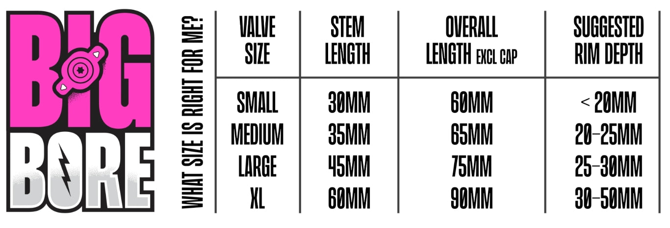 Valve tubeless Muc-Off Tubeless Valves Big Bore Lite XLarge Black